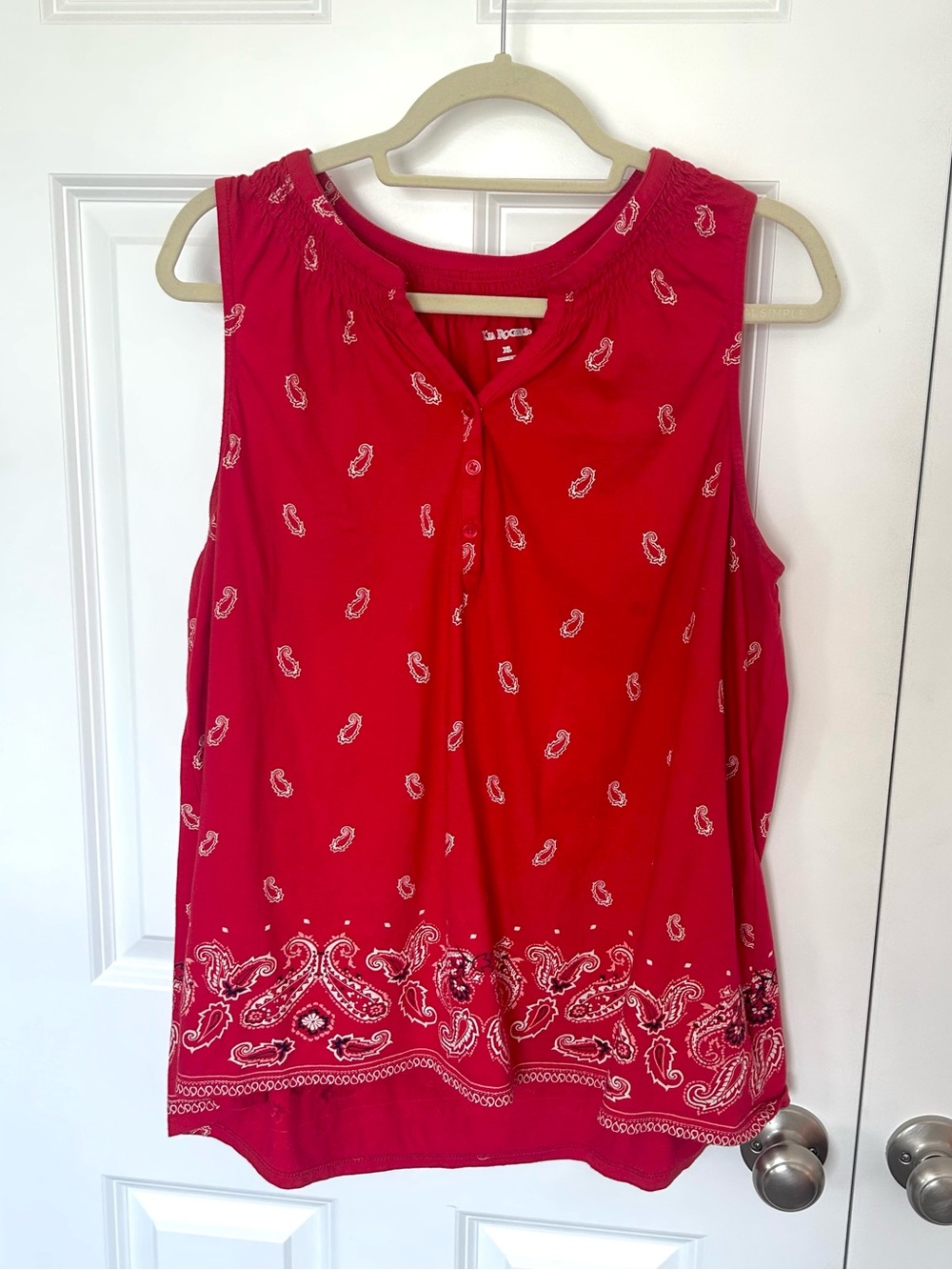 Kim Rogers Red Bandana Print Sleeveless Camisole
